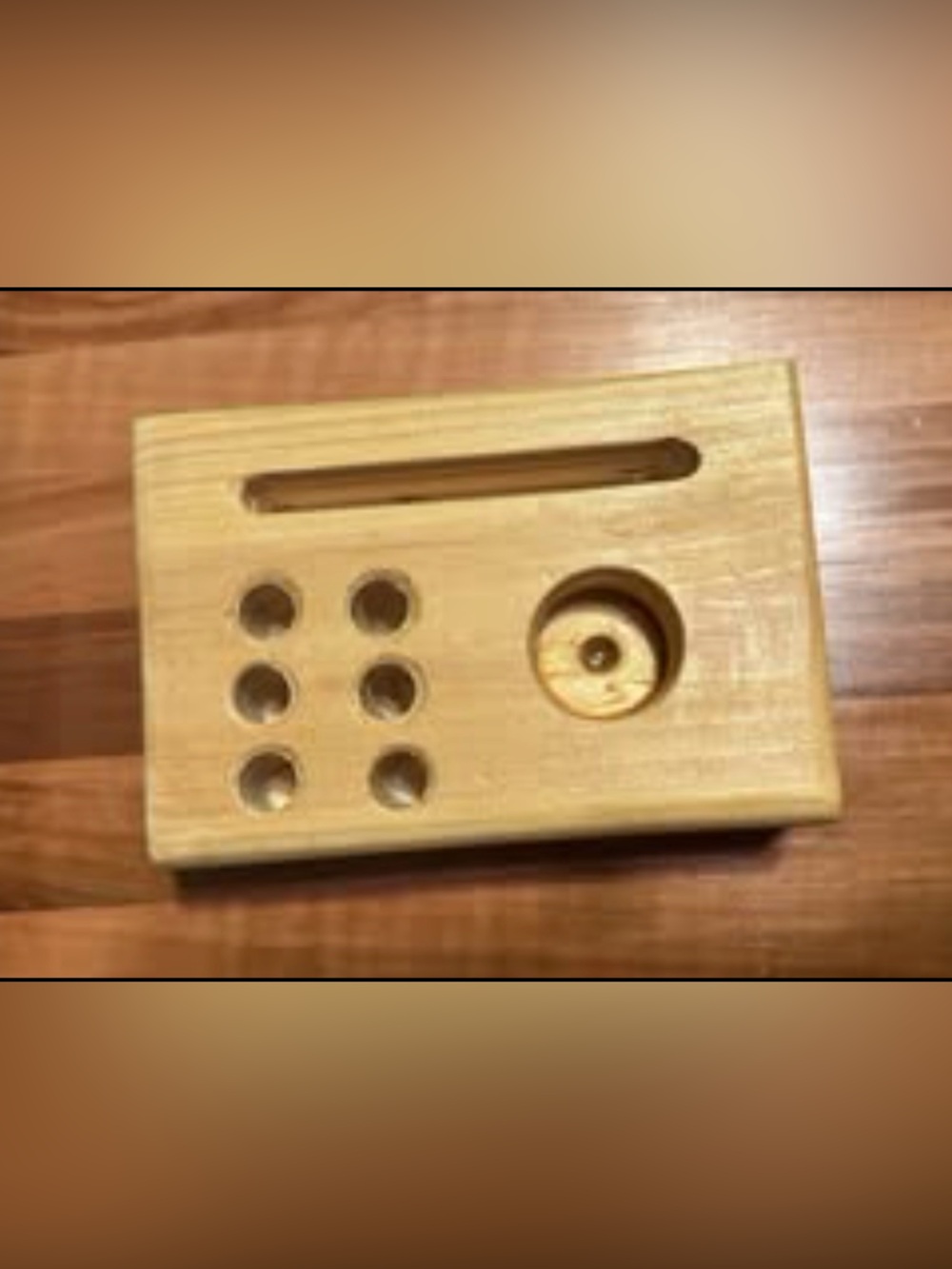 Solid Pine Wood Desk Pen & Sticky Note Holder
